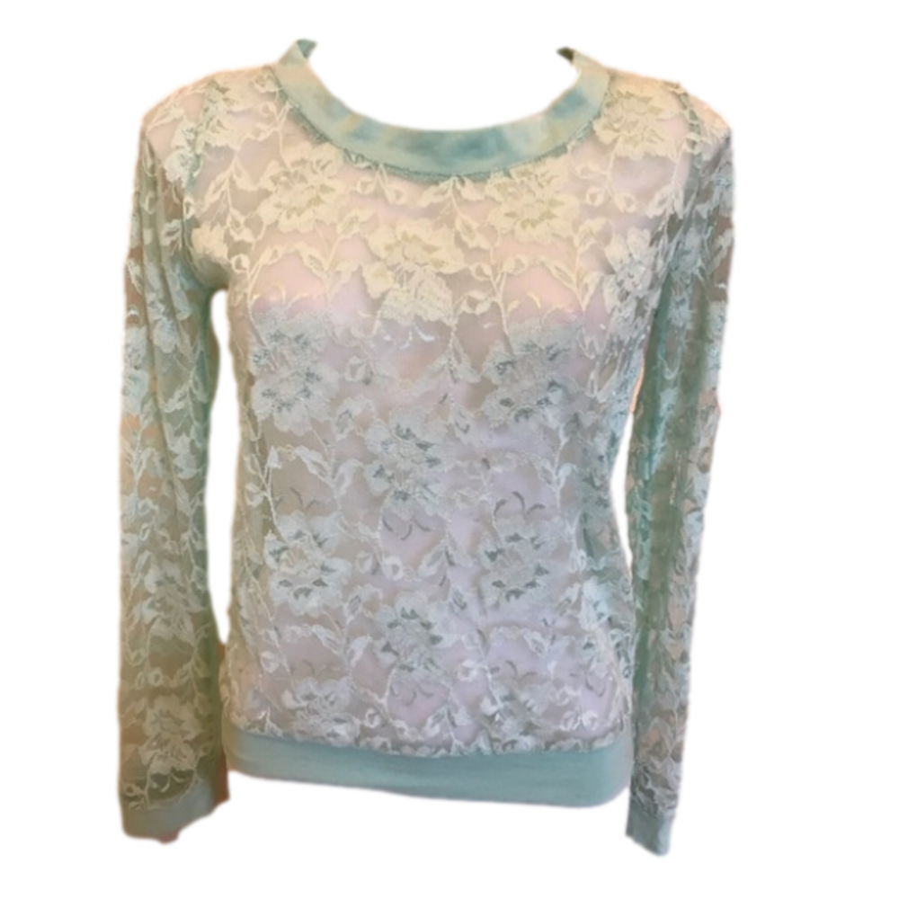 Mint Lace sheer Top